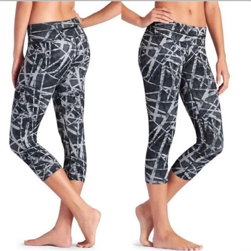 Athleta Floral Geo Sonar Leggings Slate Gray Size Small